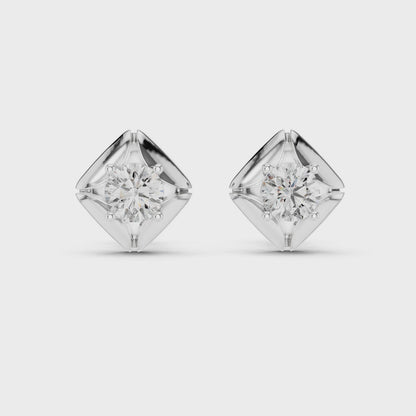 Hexagon Diamond Earrings