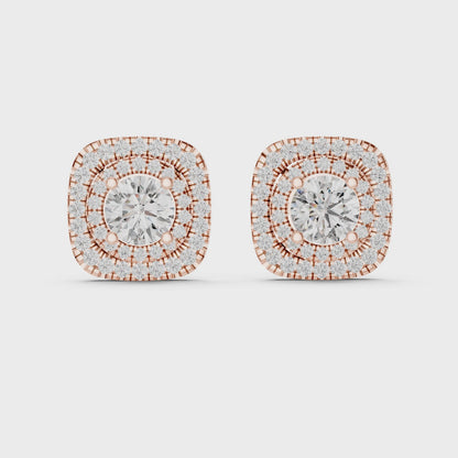 Cushion Shape Diamond Earrings