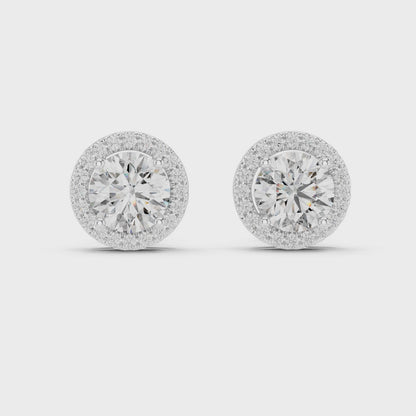 Round Pavé Diamond Earrings