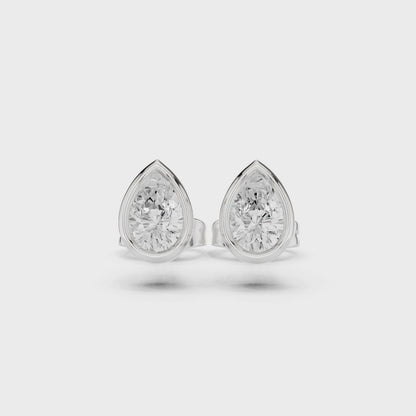 Celeste Pear Bezel Diamond Earrings