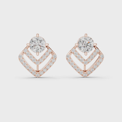 Emerald Diamond Stud Earrings