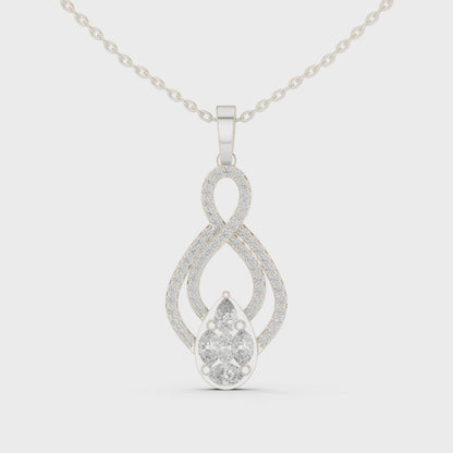 Aurora Double Loop Diamond Pendant Necklace