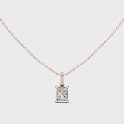 Radiant Diamond Pendant Necklace