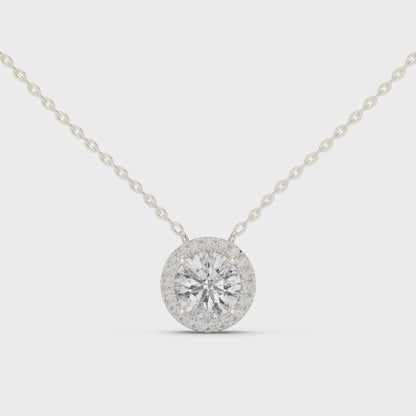 Luna Sunburst Diamond Pendant Necklace