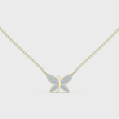 Aurelia Butterfly Diamond Pendant Necklace