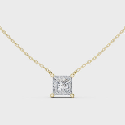 Basket Princess Diamond Pendant Necklace