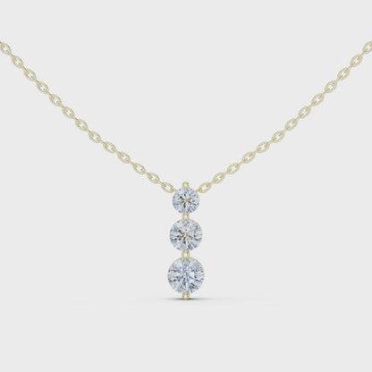 Stella Three Stone Diamond Pendant Necklace