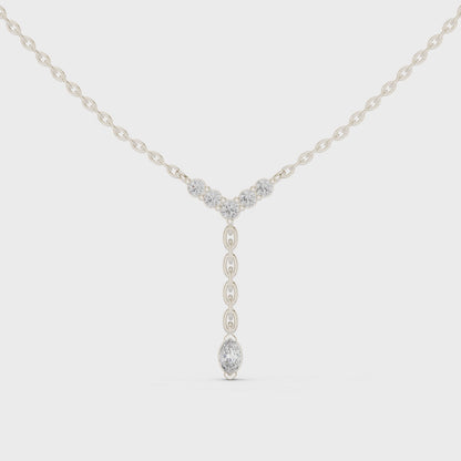 Aurora Marquise Diamond Drop Pendant Necklace