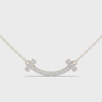 Aurora Diamond Smile Pendant Necklace
