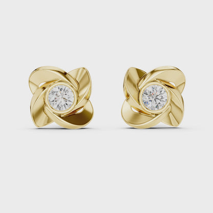 Floral Halo Diamond Earrings