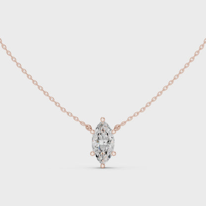 Basket Marquise Diamond Pendant Necklace